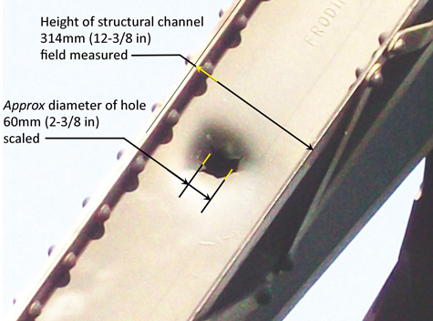 Hole G dimensioned