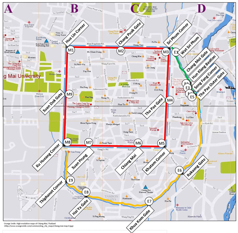 Chiang Mai map annotated