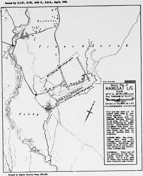 Map sketch of Hang Chat airstrips