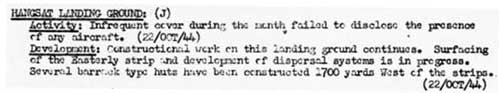 22 Oct 1944 report on Hang Chat