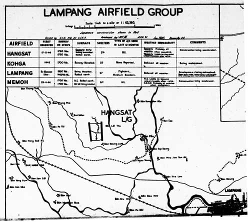 Map, part, of Lampang airfield group