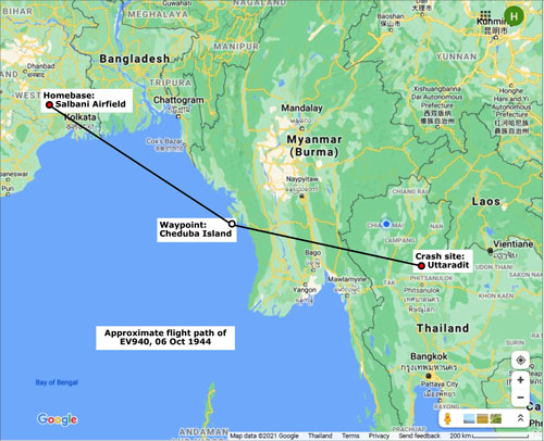 B-24 Flight path Uttaradit